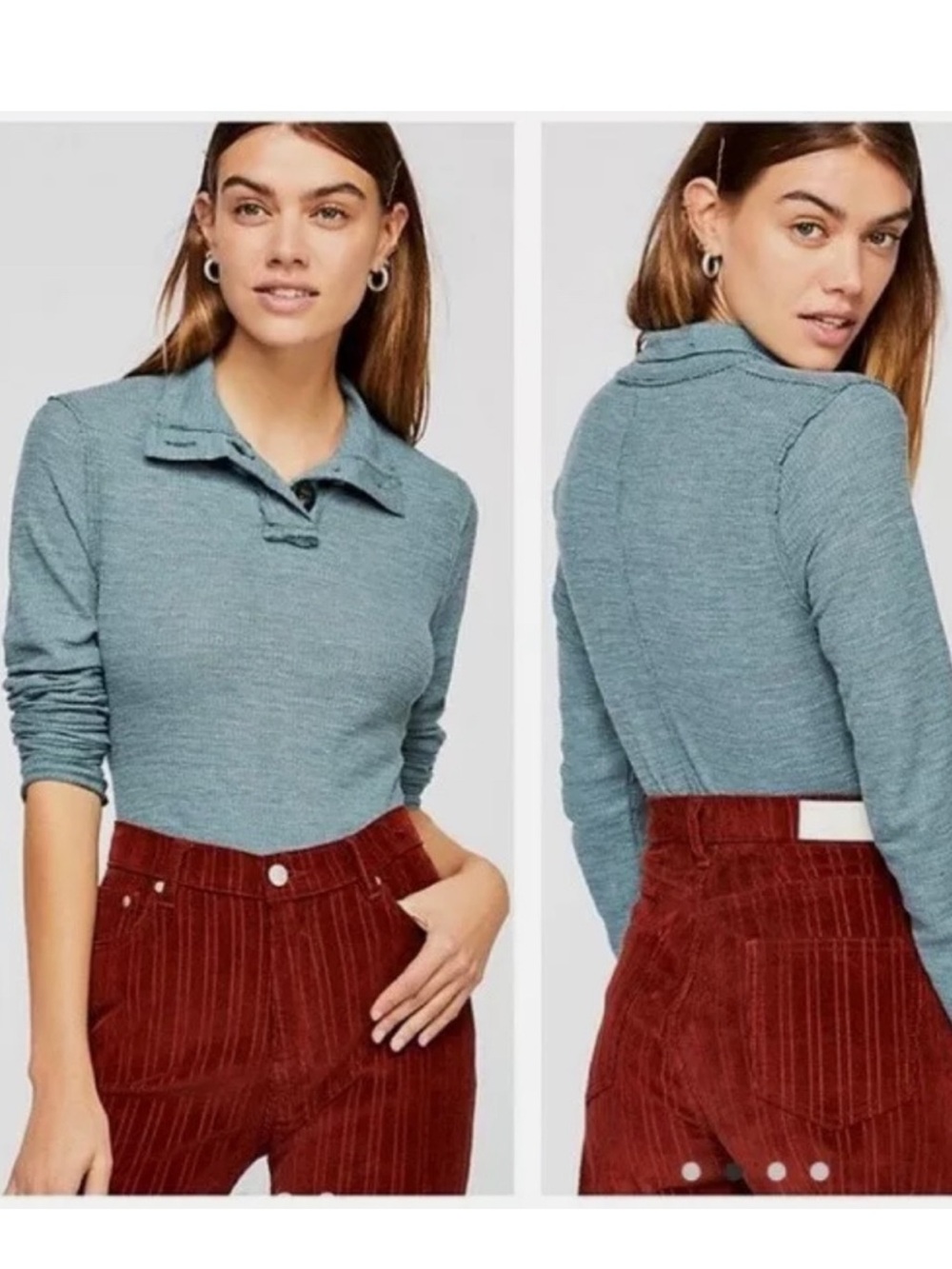 Free People Marigold Henley Turtleneck